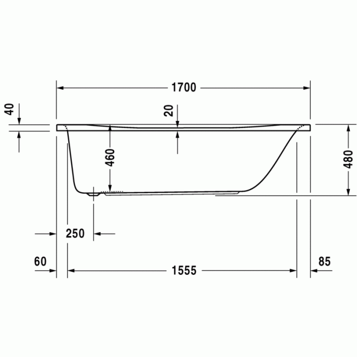 PuraVida ванна прямоугольная 170 см 700198000000000 в интернет-магазине «Estet Room»