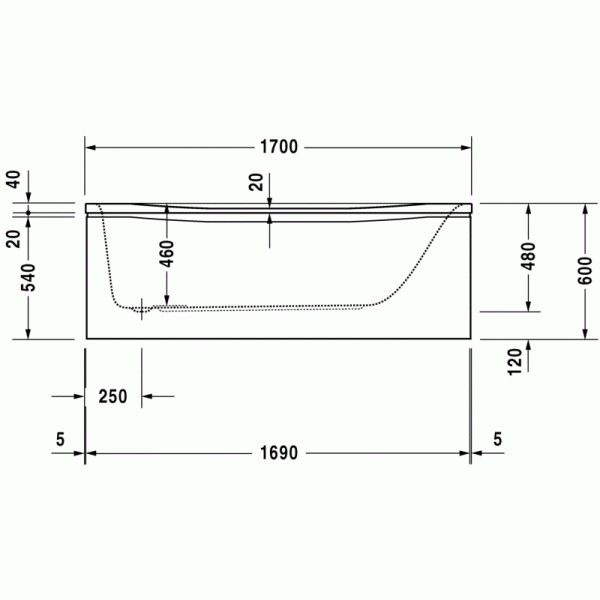 PuraVida ванна прямоугольная 170 см 700198000000000 в интернет-магазине «Estet Room»
