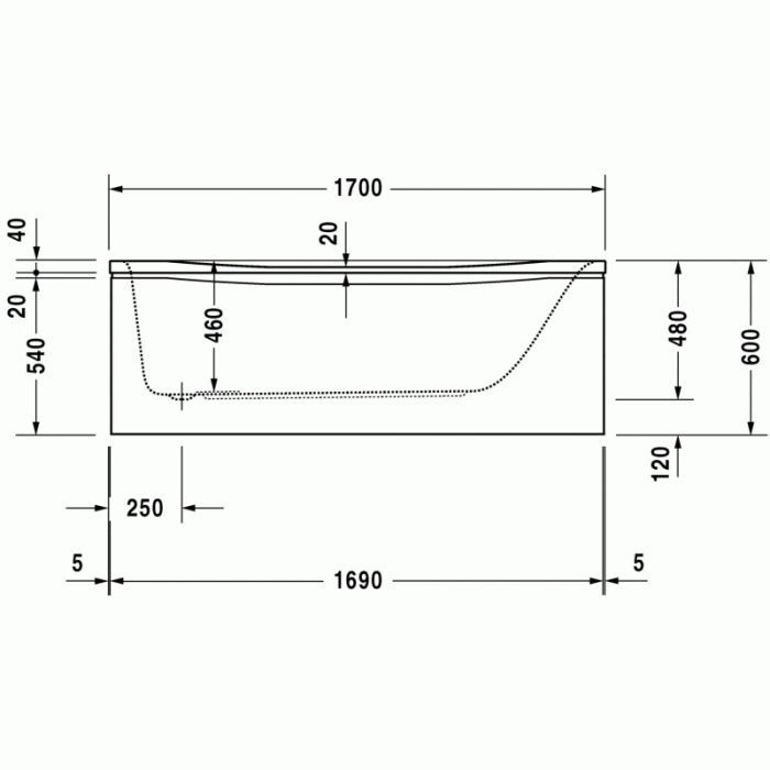 PuraVida ванна прямоугольная 170 см 700198000000000 в интернет-магазине «Estet Room»