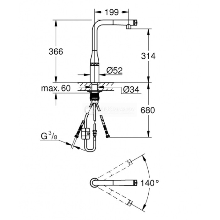Grohe Essence SmartControl смеситель для мойки (31615000)