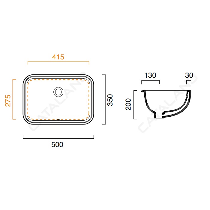 Керамическая раковина 50 см Catalano Canova Royal