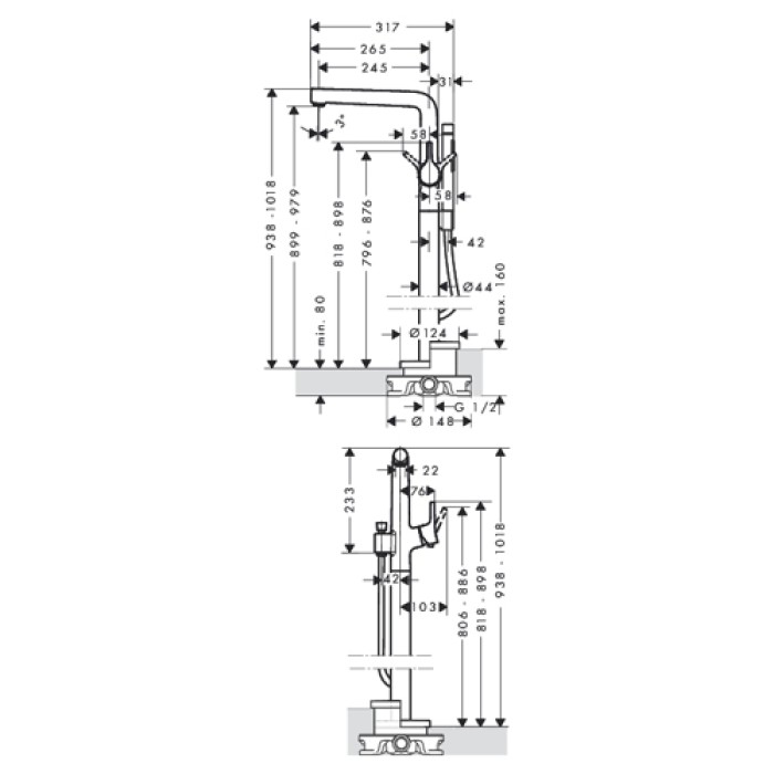 Смеситель для ванны Hansgrohe Talis S 72412000