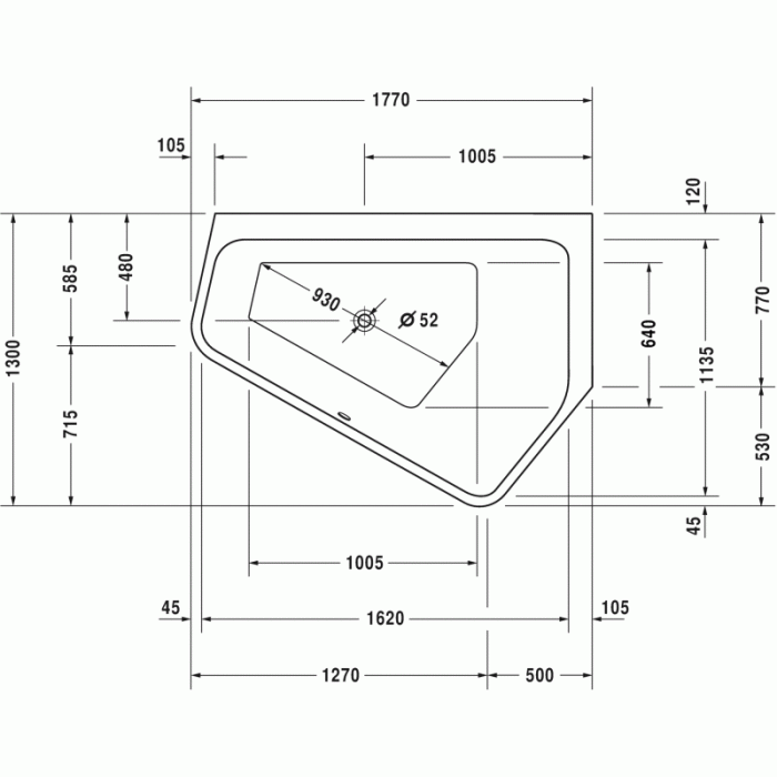 Paiova ванна асимметричная 177 см, правосторонняя 700395000000000 в интернет-магазине «Estet Room»