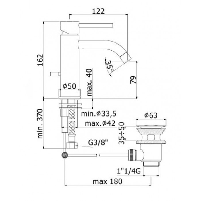 Смеситель для раковины Paffoni Light (LIG075CR)