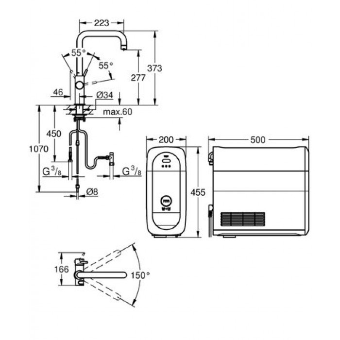 Смеситель со стартовым комплектом GROHE Blue Home 31456000