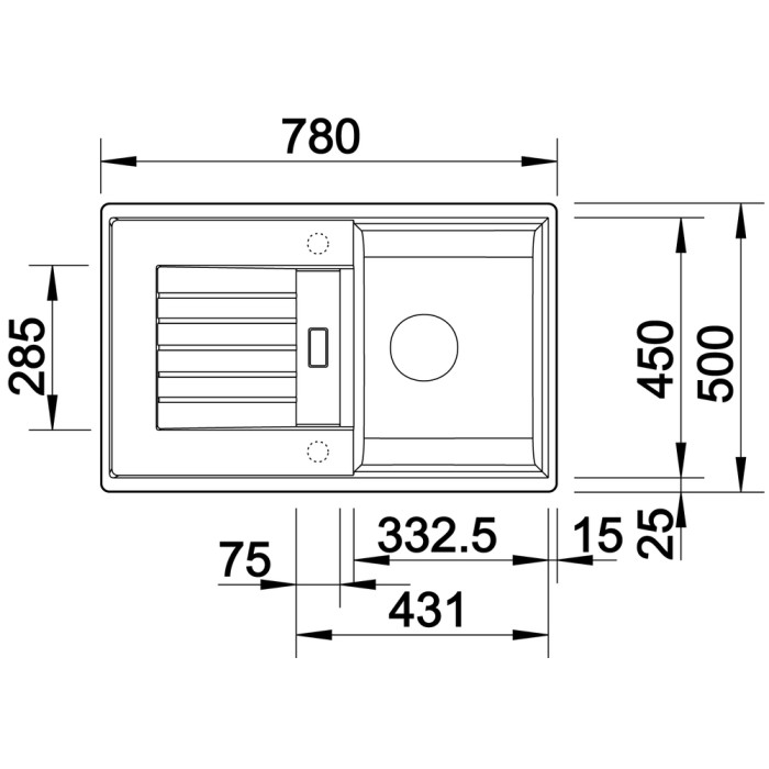 Мойка для кухни Blanco Zia 45 S темная скала 518937