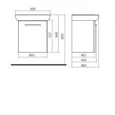 Тумба Kolo Nova Pro M39012000 с умывальником 60 см
