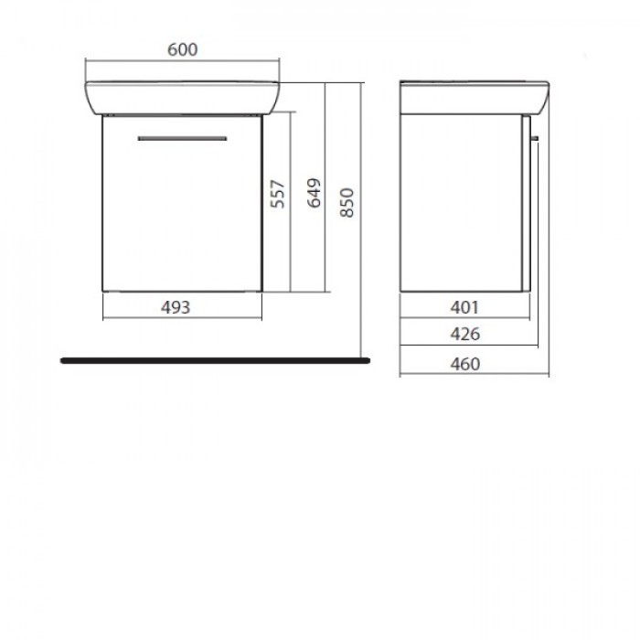 Тумба Kolo Nova Pro M39012000 с умывальником 60 см