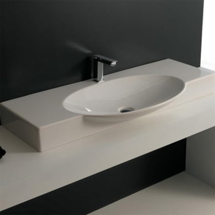 Керамическая раковина 105 см Artceram Swing, white glossy (SWL002 01;00)