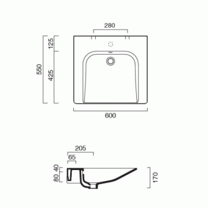 Керамическая раковина 60 см Catalano Sfera