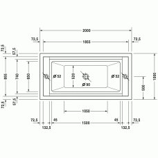 Sundeck ванна прямоугольная 185,5 см 700065000000000 в интернет-магазине «Estet Room»