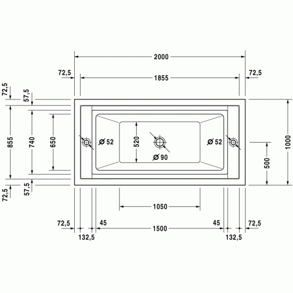 Sundeck ванна прямоугольная 185,5 см 700065000000000 в интернет-магазине «Estet Room»