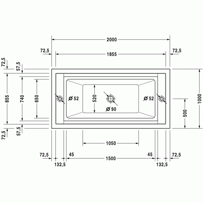 Sundeck ванна прямоугольная 185,5 см 700065000000000 в интернет-магазине «Estet Room»