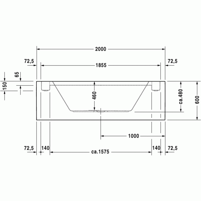 Sundeck ванна прямоугольная 185,5 см 700065000000000 в интернет-магазине «Estet Room»