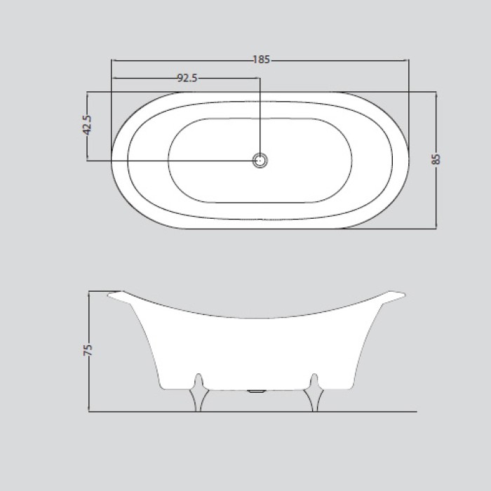 Gruppo Treesse Grande Dame Ванна в классическом стиле 185x85xh75 см