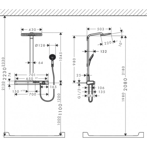 Душевая система Hansgrohe Rainmaker Select (27168400)
