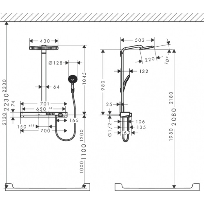 Душевая система Hansgrohe Rainmaker Select (27168400)