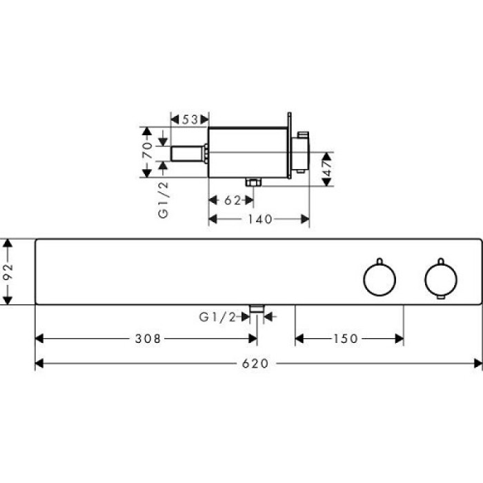 Термостат для душа Hansgrohe ShowerTablet 13108400 Термостат для душа Hansgrohe ShowerTablet 13108400