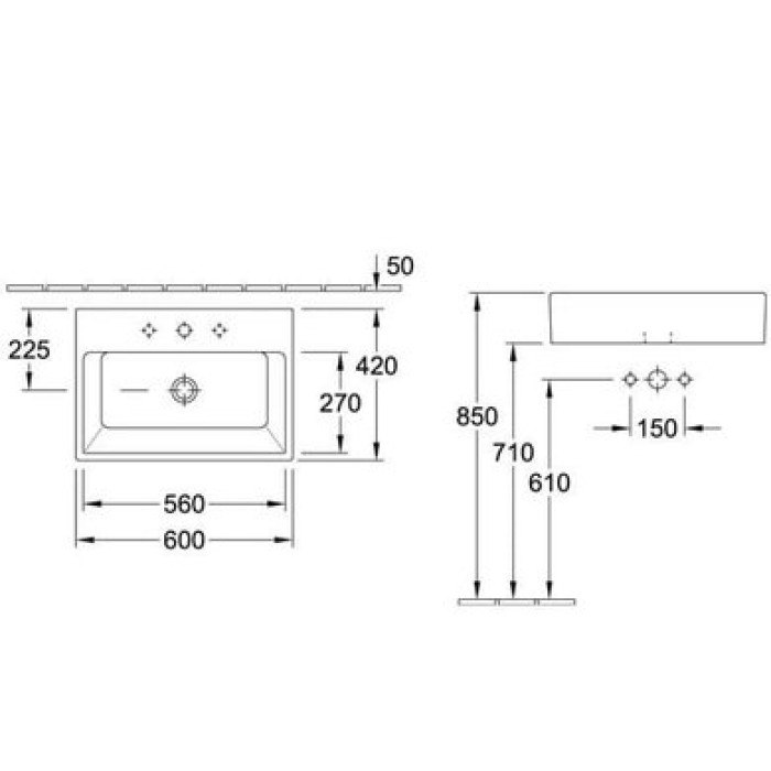 Керамическая раковина Villeroy & Boch Memento CeramicPlus 513560R1