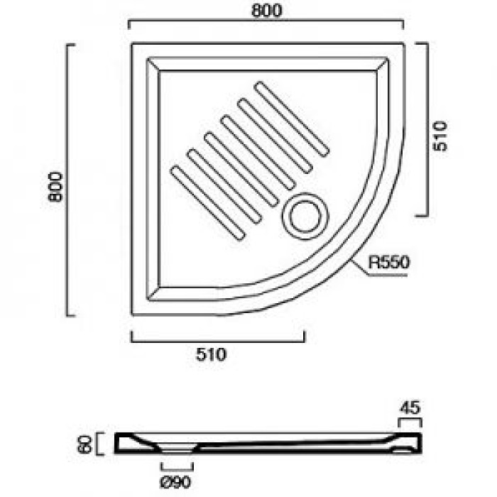 Душевой поддон 80х80 Catalano Verso Душевой поддон 80х80 Catalano Verso