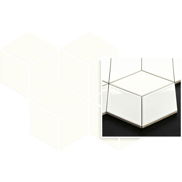 Плитка Paradyz UNIWERSALNA MOZAIKA BIANCO ROMB HEXAGON