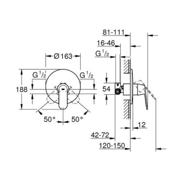Смеситель для душа Grohe Eurosmart cosmopolitan 32880000