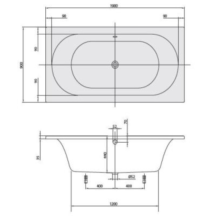Ванна акриловая Villeroy&Boch Loop&Friends UBA199LFO2V-01 Ванна акриловая Villeroy&Boch Loop&Friends UBA199LFO2V-01