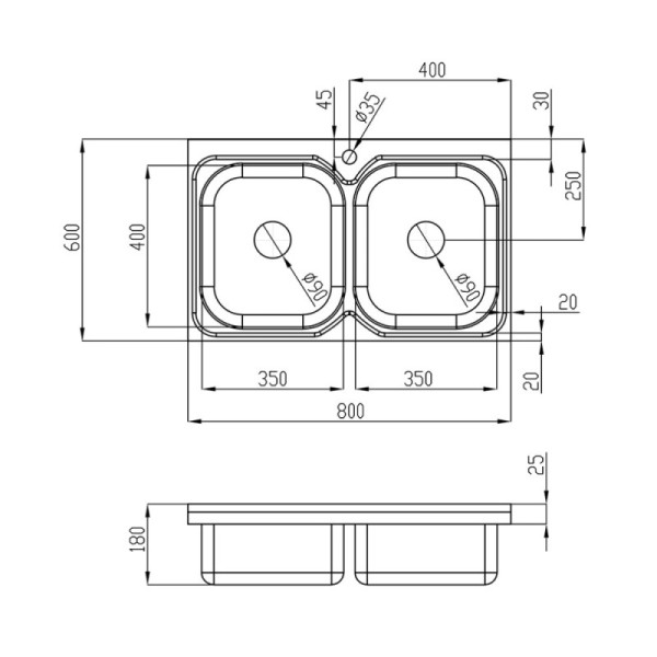Кухонная мойка Imperial 6080 Satin (IMP6080SAT)