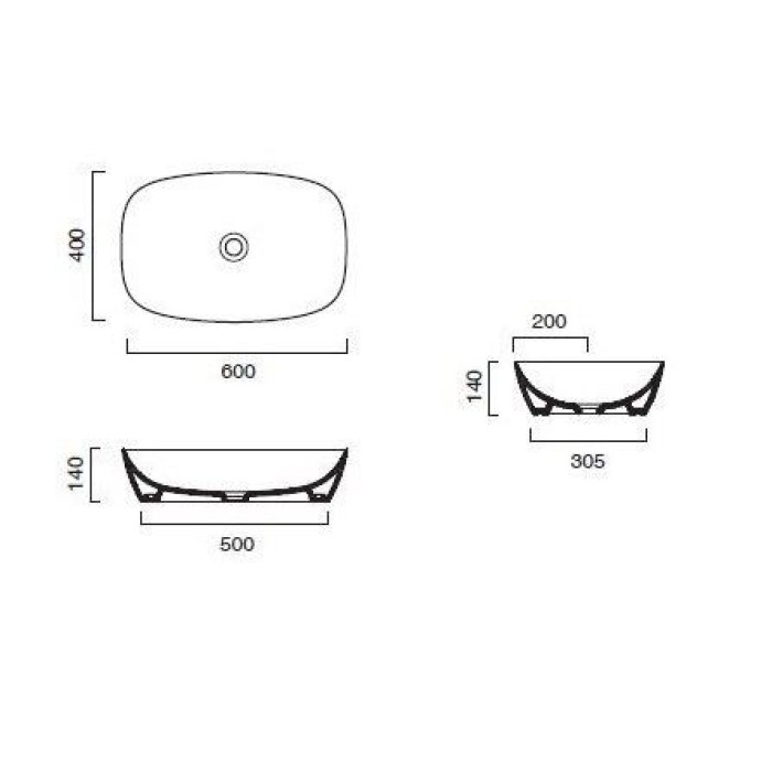 Керамическая раковина 60 см Catalano Gold&Silver, gold/white