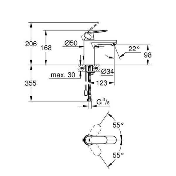 Смеситель для раковины Grohe Eurosmart cosmopolitan M-Size 23326000