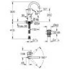 Grohe Eurosmart Cosmopolitan Смеситель однорычажный для раковины L-Size нажимной донный клапан (23933001)