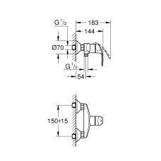 Grohe Eurosmart Смеситель однорычажный для душа (33555002)