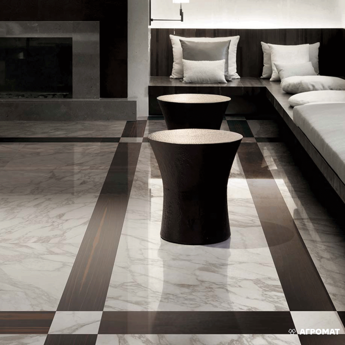 Керамогранит REX I Bianchi 736004 CALACATTA LUC RETT 10×1800×800 под мрамор