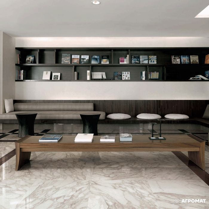 Керамогранит REX I Bianchi 736004 CALACATTA LUC RETT 10×1800×800 под мрамор