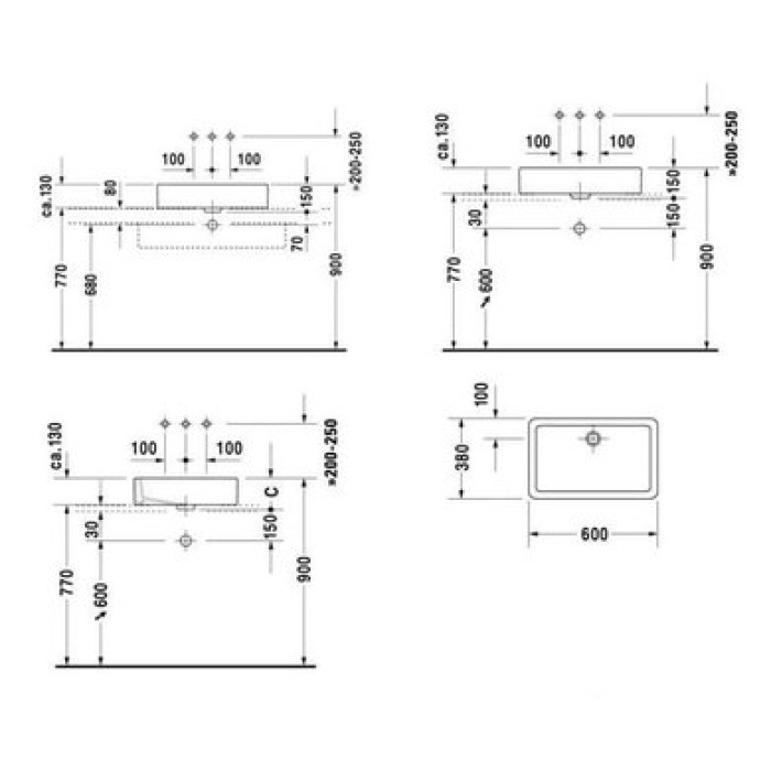 Плитка керамогранит Керамическая раковина 60 см Duravit Vero 0455600000 для пола Плитка керамогранит Керамическая раковина 60 см Duravit Vero 0455600000 для пола