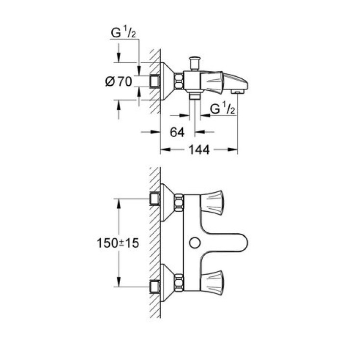 Смеситель для ванны Grohe Costa L 25450001 Смеситель для ванны Grohe Costa L 25450001
