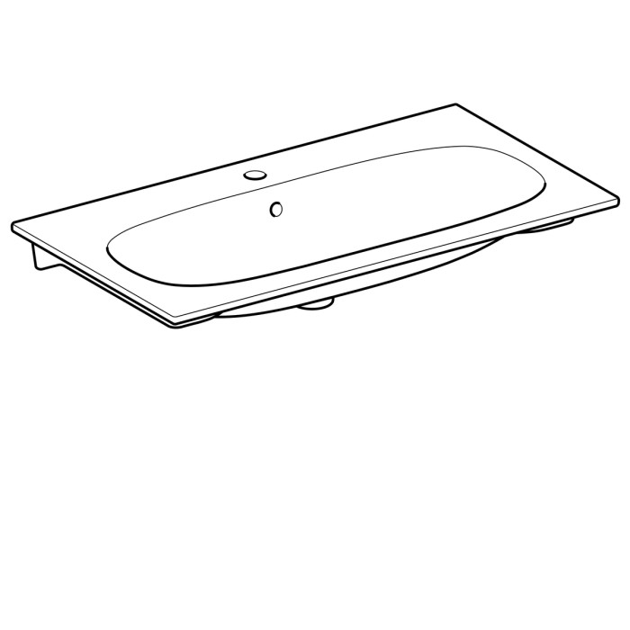 500.642.01.2 Acanto Slim Умывальник встраиваемый в столешницу 90 см, с отверстием, с переливом, белый