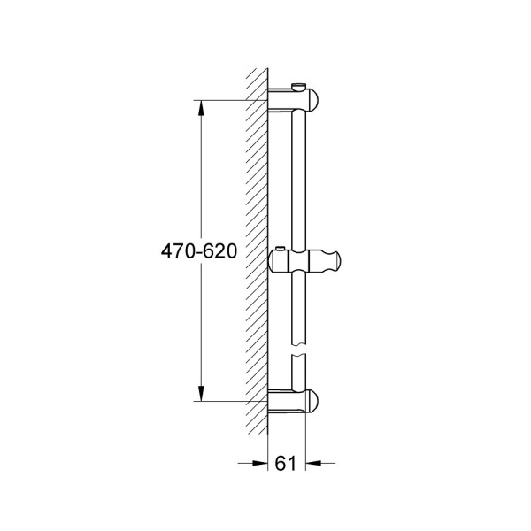 Плитка керамогранит Grohe Euphoria Душевая штанга, 600мм (27499000) для пола