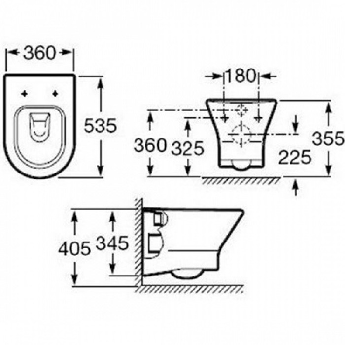 Унитаз подвесной Roca Nexo Rimless (A34H64L000) с сиденьем slow-closing