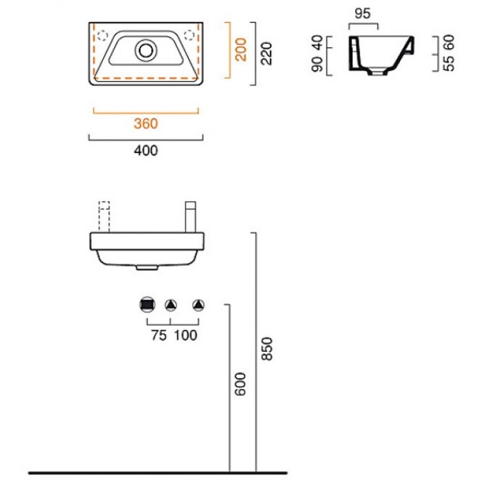 Керамическая раковина 40 см Catalano Proiezioni