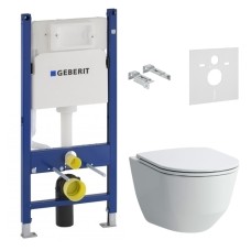 Инсталляция GEBERIT Duofix 458.126.00.1 + унитаз LAUFEN Pro Rimless H866957 с сиденьем Slim Soft Close