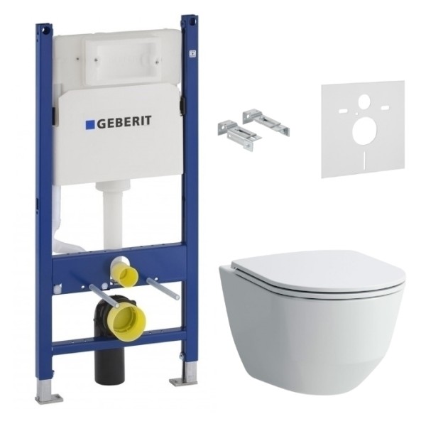 Инсталляция GEBERIT Duofix 458.126.00.1 + унитаз LAUFEN Pro Rimless H866957 с сиденьем Slim Soft Close
