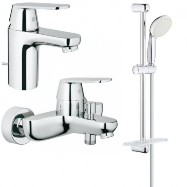 Grohe Набор смесителей Eurosmart Cosmopolitan 3 в 1 для ванны и душа (126111S)