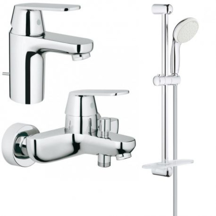 Grohe Набор смесителей Eurosmart Cosmopolitan 3 в 1 для ванны и душа (126111S)