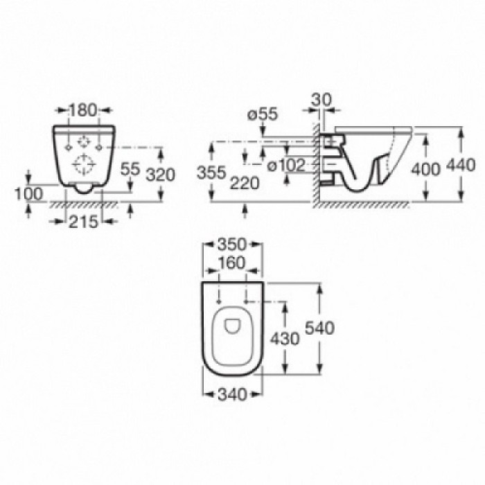 Унитаз подвесной Roca Gap Rimless (A34H47C000) с сиденьем slow-closing