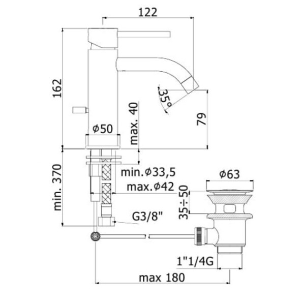 Смеситель для раковины Paffoni Light (LIGX075CR)