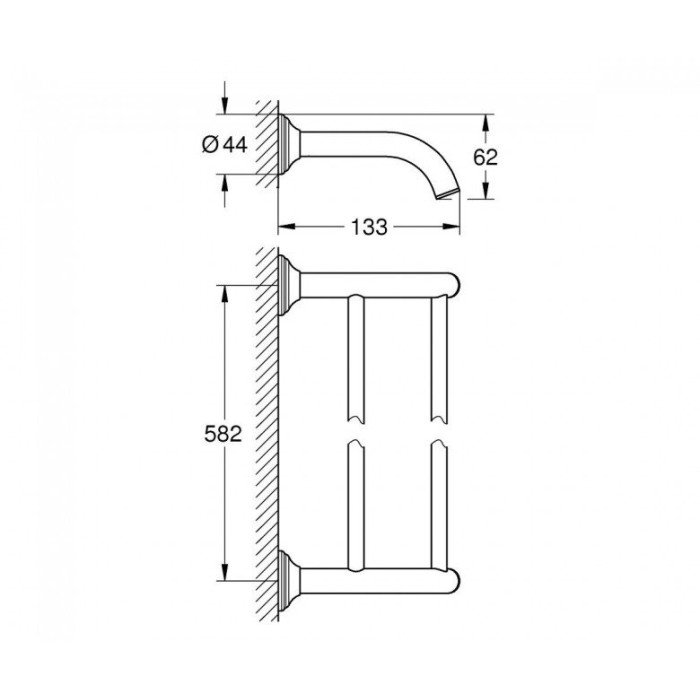 Grohe Essentials Authentic Держатель для полотенца, двойной (40654001)