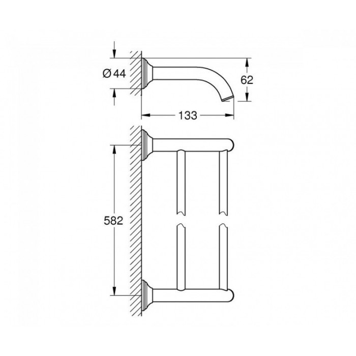 Grohe Essentials Authentic Держатель для полотенца, двойной (40654001)