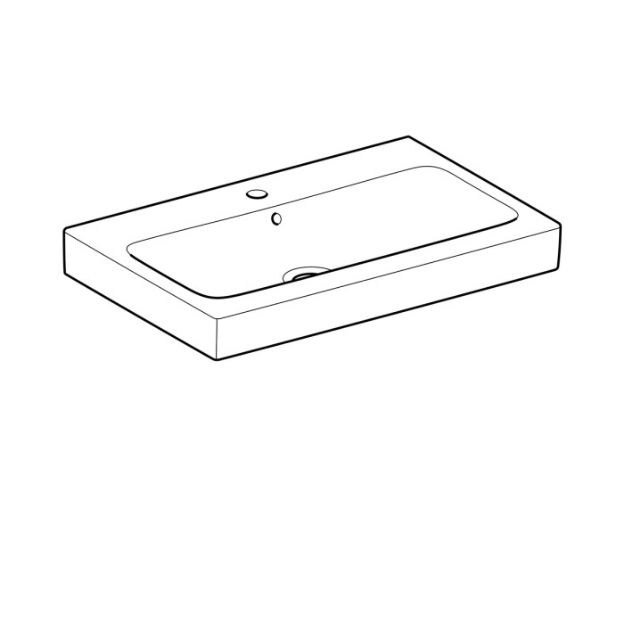 Geberit 124075000 iCon Умывальник 75 см, с 1 отв.под смеситель, с переливом, цвет белый глянец