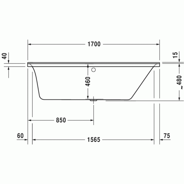 P3 Comforts ванна прямоугольная 170 см 700374000000000 в интернет-магазине «Estet Room»
